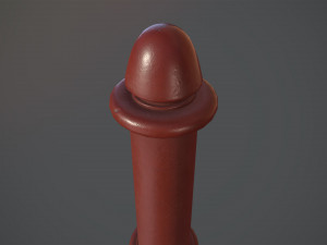 barrier bollard pack 5 red v1 low poly lods 3D Model