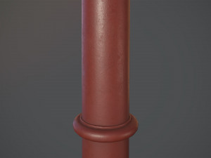 barrier bollard pack 5 red v1 low poly lods 3D Model