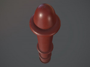 barrier bollard pack 5 red v1 low poly lods 3D Model