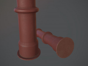 barrier bollard pack 5 red v1 low poly lods 3D Model