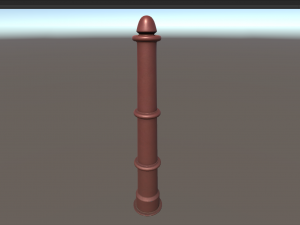 barrier bollard pack 5 red v1 low poly lods 3D Model