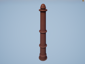 barrier bollard pack 5 red v1 low poly lods 3D Model