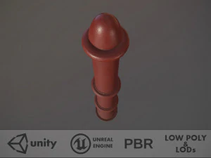 बैरियर बोलार्ड पैक 5 रेड वी2 लो पॉली लॉड्स 3D मॉडल