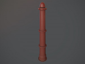 barrier bollard pack 5 red v2 low poly lods 3D 모델