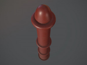 barrier bollard pack 5 red v2 low poly lods 3D 모델