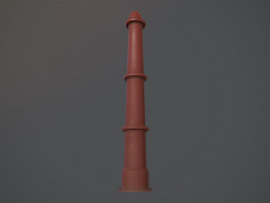 barrier bollard pack 5 red v2 low poly lods 3D 모델