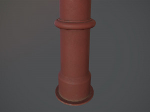 barrier bollard pack 5 red v2 low poly lods 3D 모델