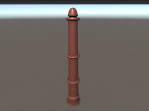 barrier bollard pack 5 red v2 low poly lods 3D 모델