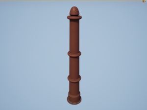 barrier bollard pack 5 red v2 low poly lods 3D 모델