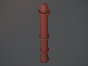 barrier bollard pack 5 red v3 low poly lods Modelo 3D