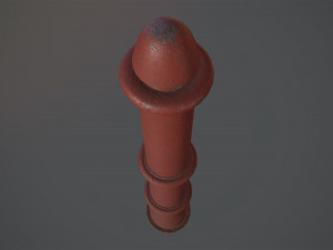 barrier bollard pack 5 red v3 low poly lods Modelo 3D