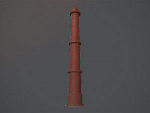 barrier bollard pack 5 red v3 low poly lods Modelo 3D