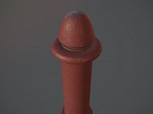 barrier bollard pack 5 red v3 low poly lods Modelo 3D