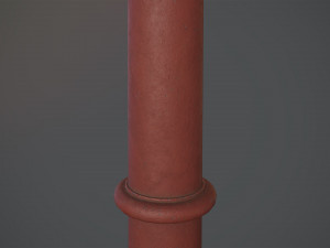 barrier bollard pack 5 red v3 low poly lods Modelo 3D