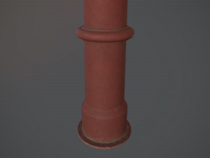 barrier bollard pack 5 red v3 low poly lods Modelo 3D