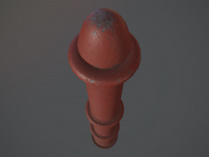 barrier bollard pack 5 red v3 low poly lods Modelo 3D