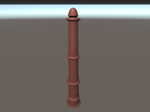 barrier bollard pack 5 red v3 low poly lods Modelo 3D