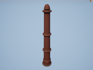 barrier bollard pack 5 red v3 low poly lods Modelo 3D