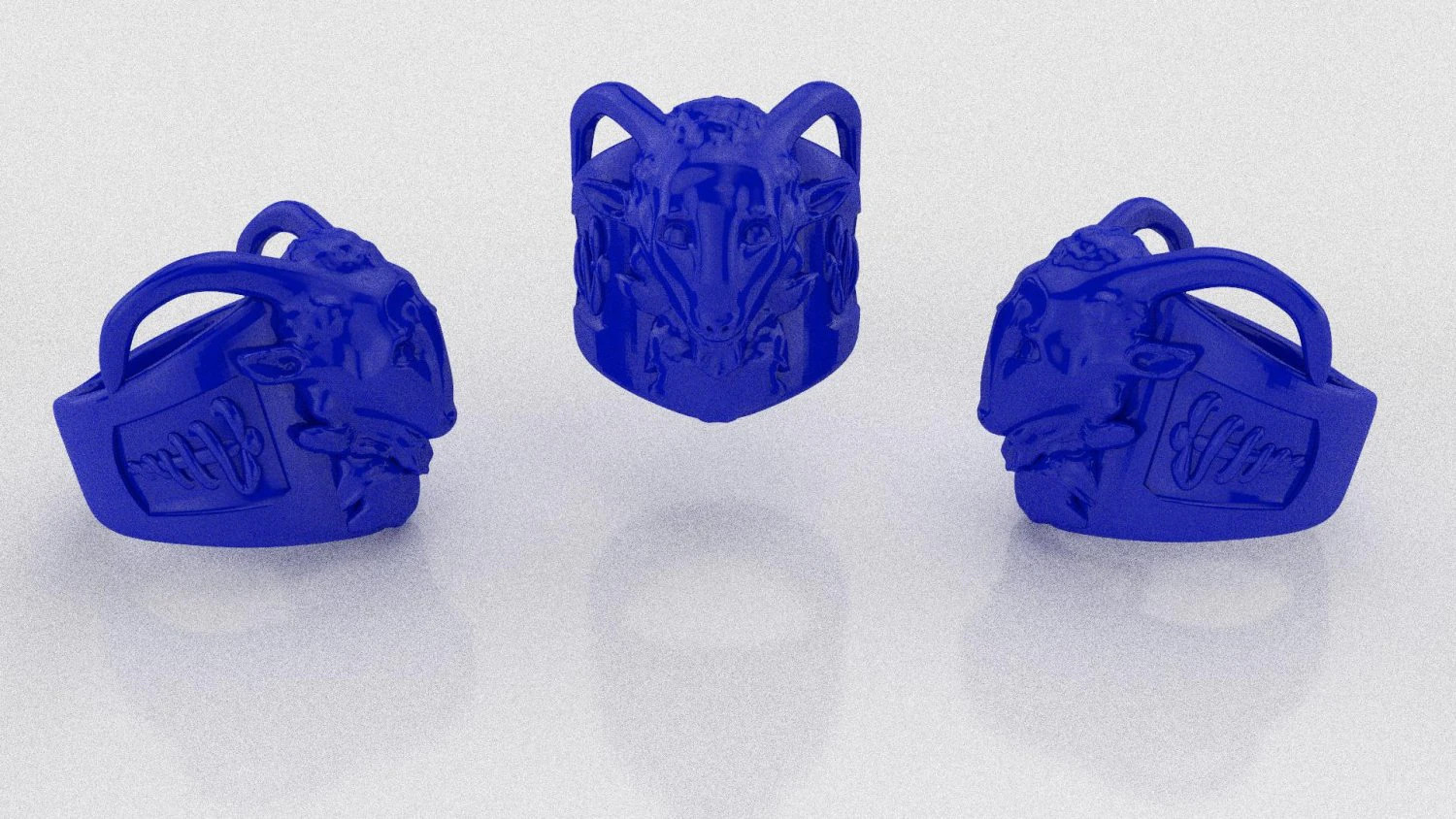 baphomet ring 3D Print Model .c4d .max .obj .3ds .fbx .stl .blend