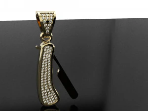 barber blade pendant 3D Print Model