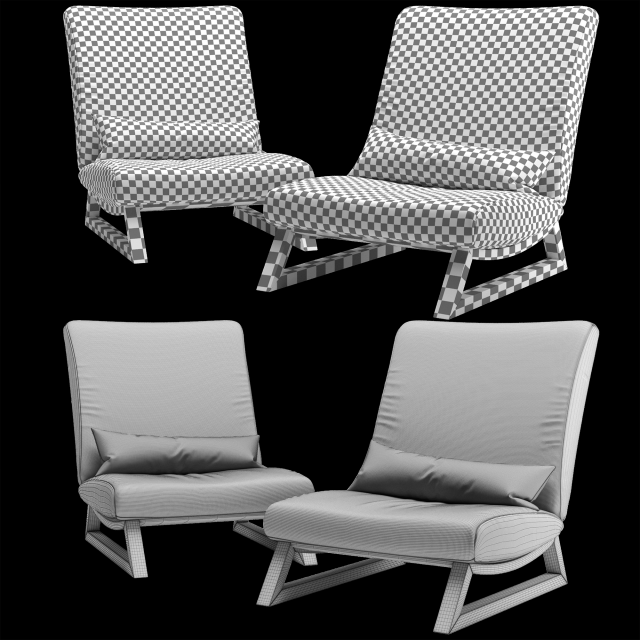 armchair 3D मॉडल .c4d .max .obj .3ds .fbx .stl .blend 