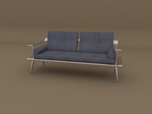 low-poly sofa 3D मॉडल