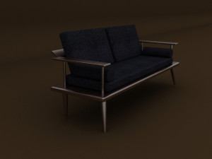 low-poly sofa 3D मॉडल