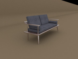 low-poly sofa 3D मॉडल