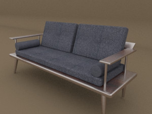 low-poly sofa 3D मॉडल