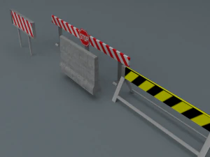 road blocks package 3D Model