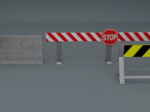 road blocks package 3D Model