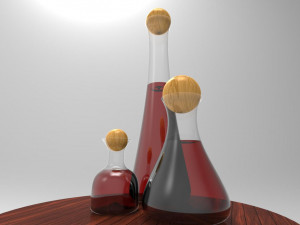 glass bottles 3D 模型