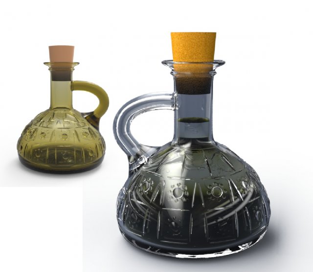 oil glass bottle 3Dモデル .c4d .max .obj .3ds .fbx .stl .blend 