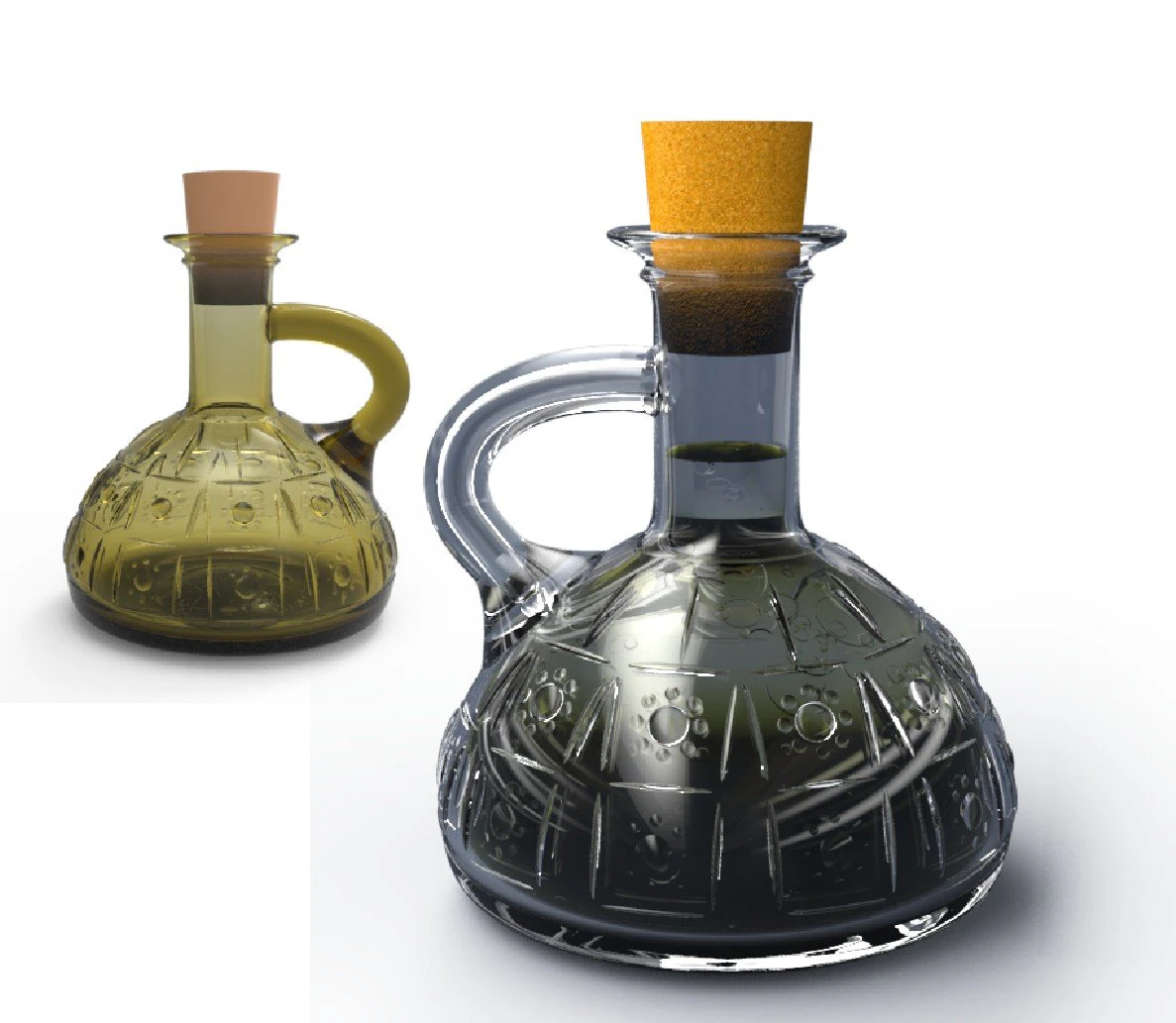oil glass bottle 3D Model .c4d .max .obj .3ds .fbx .stl .blend 