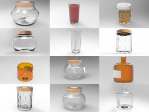 Stoviglie in vetro da 5 pezzi Modello 3D