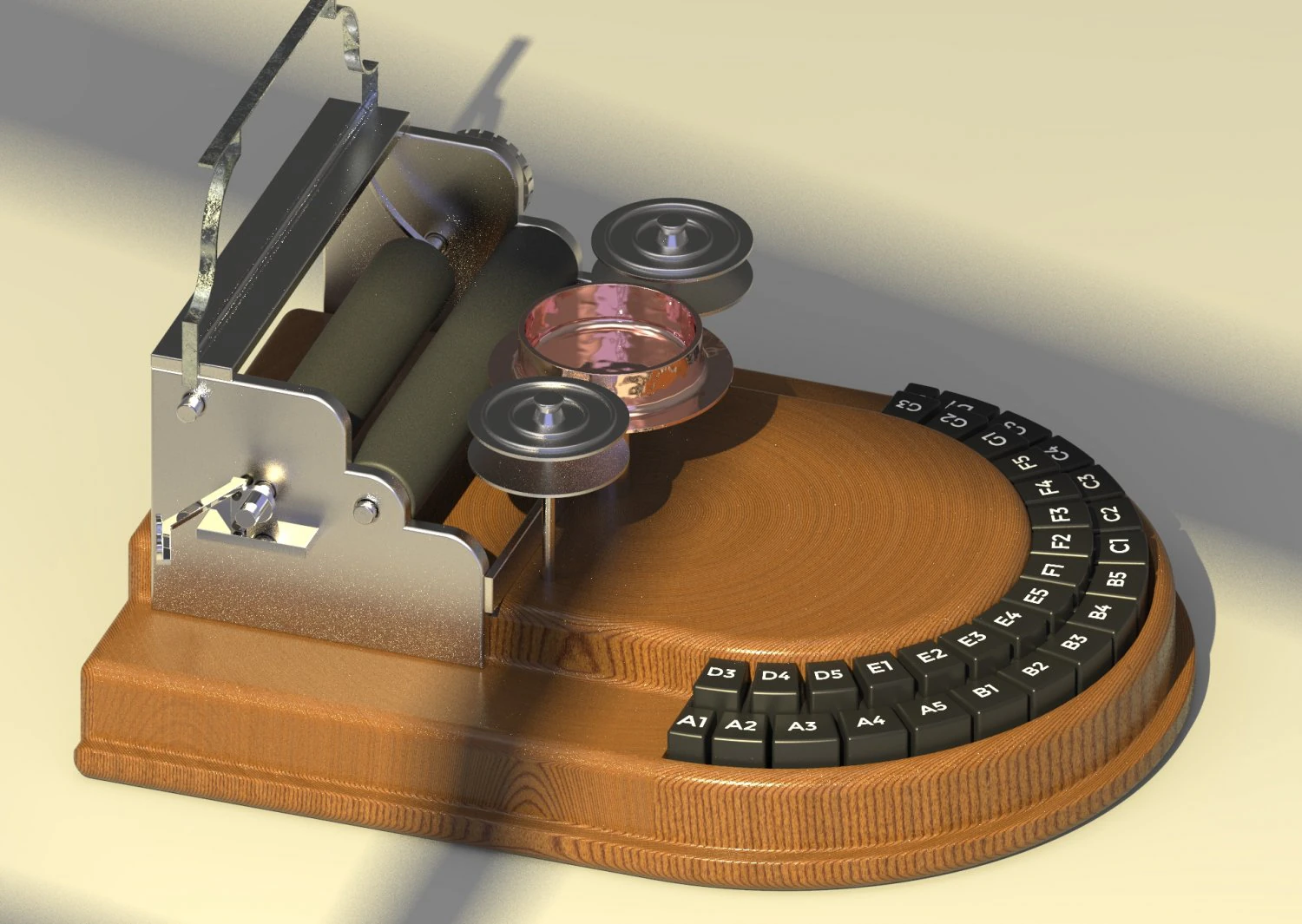 circle typewriter 3D Model .c4d .max .obj .3ds .fbx .stl .blend 