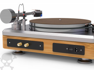 chrome and wood turntable 3D मॉडल
