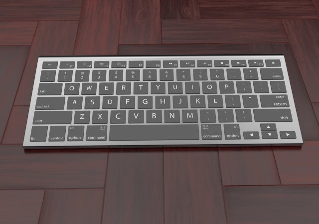 wireless keyboard 3Dモデル .c4d .max .obj .3ds .fbx .stl .blend 