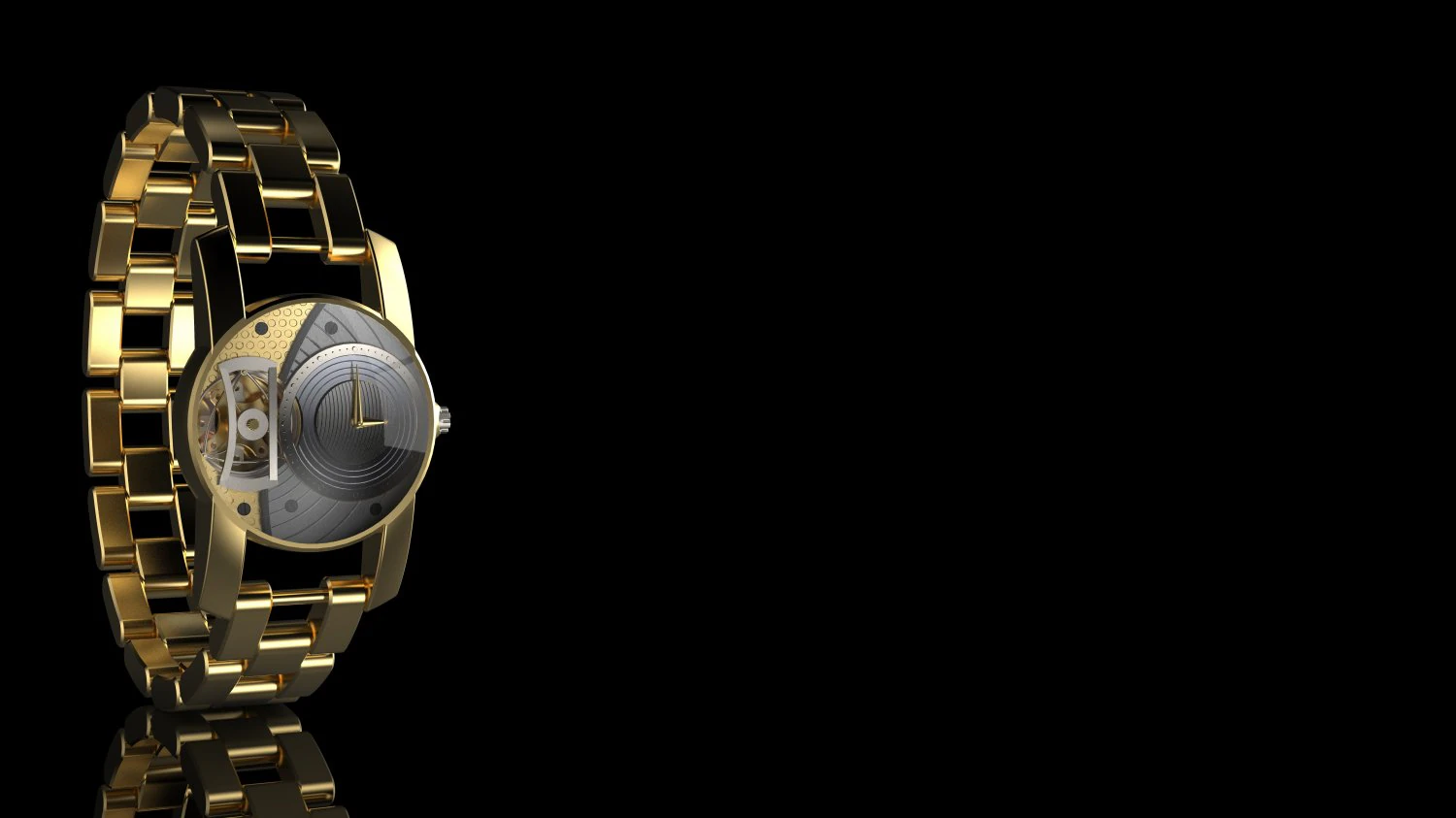 gold watch 3D Model .c4d .max .obj .3ds .fbx .stl .blend 