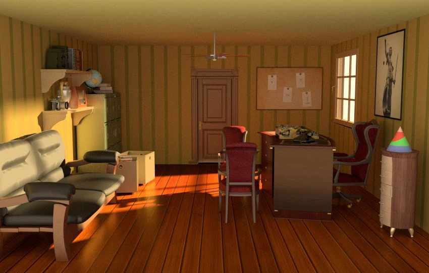 classic detective office 3D Model .c4d .max .obj .3ds .fbx .stl .blend 