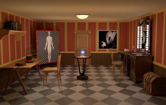 magician room 3D 模型 .c4d .max .obj .3ds .fbx .stl .blend 