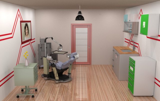 dentist clinic 3D Модель .c4d .max .obj .3ds .fbx .stl .blend 