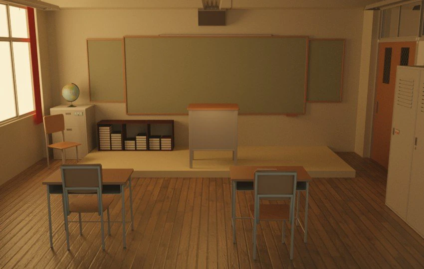 aula Modelo 3D .c4d .max .obj .3ds .fbx .stl .blend 