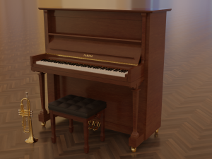 yamaha piano and trumpet 3D 모델