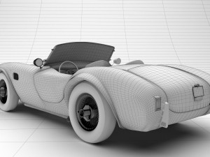 vintage car ac cobra 1966 custom 3D Model