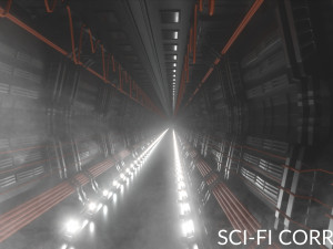 sci-fi - spaceship corridor  3D Model