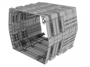 sci-fi - spaceship corridor Model 3D