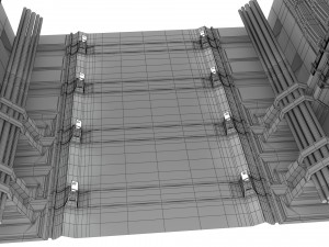 sci-fi - spaceship corridor Model 3D