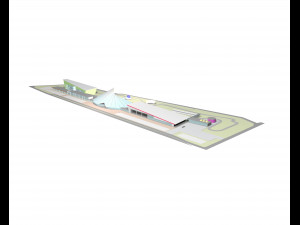 the concept of an autodrome of an architectural project for racing 3D Model