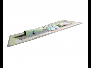 the concept of an autodrome of an architectural project for racing 3D Model